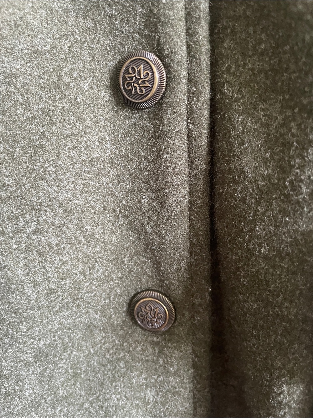 croft & barrow Olive Green Button-Front Pea Coat - Picture 7 of 12